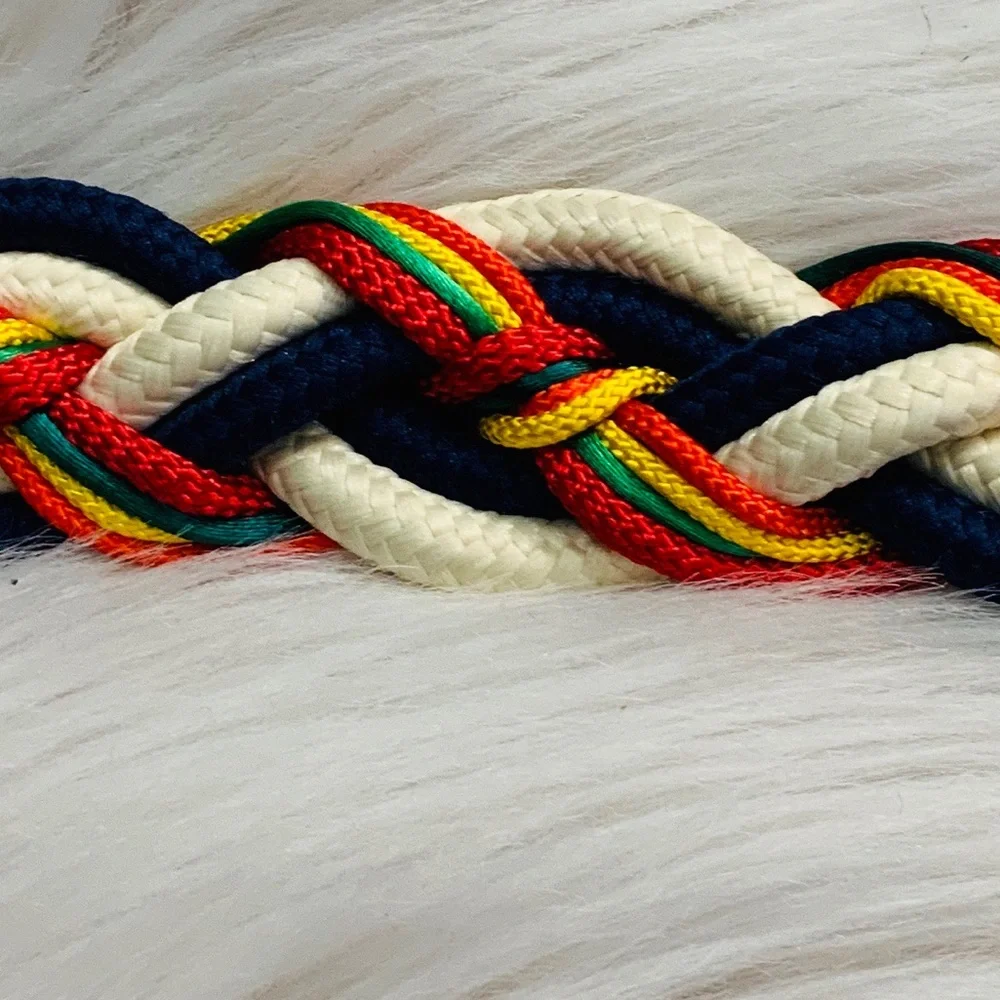 Rainbow Colors Braided Stretch Elastic Belt